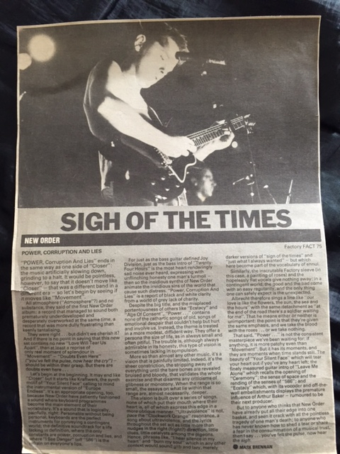 New Order - PC&L Melody Maker review