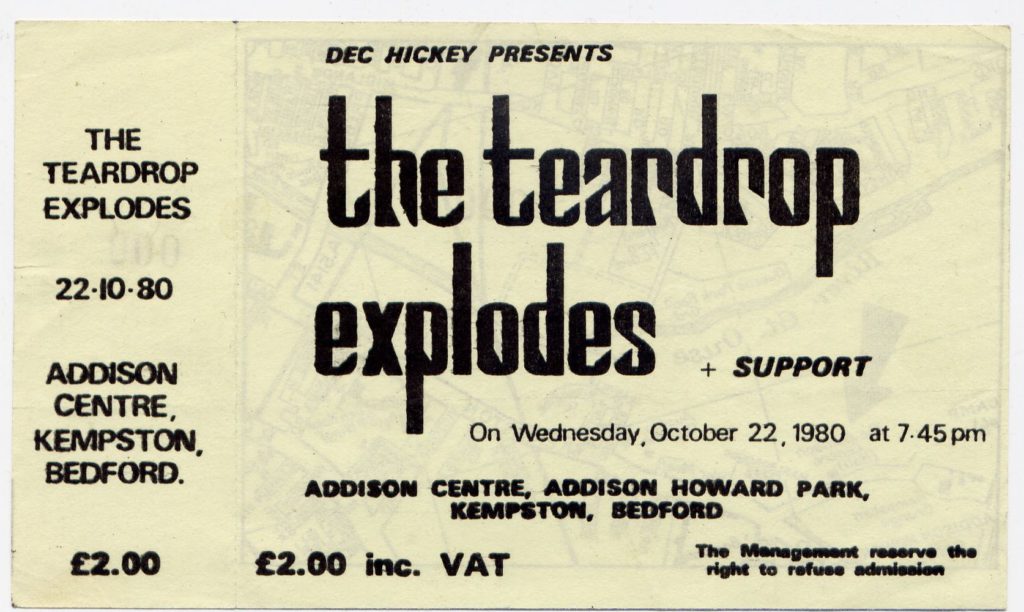 Teardrop Explodes - unused ticket, 22.10.80
