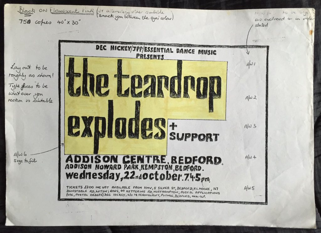 Teardrop Explodes Bedford poster, working version