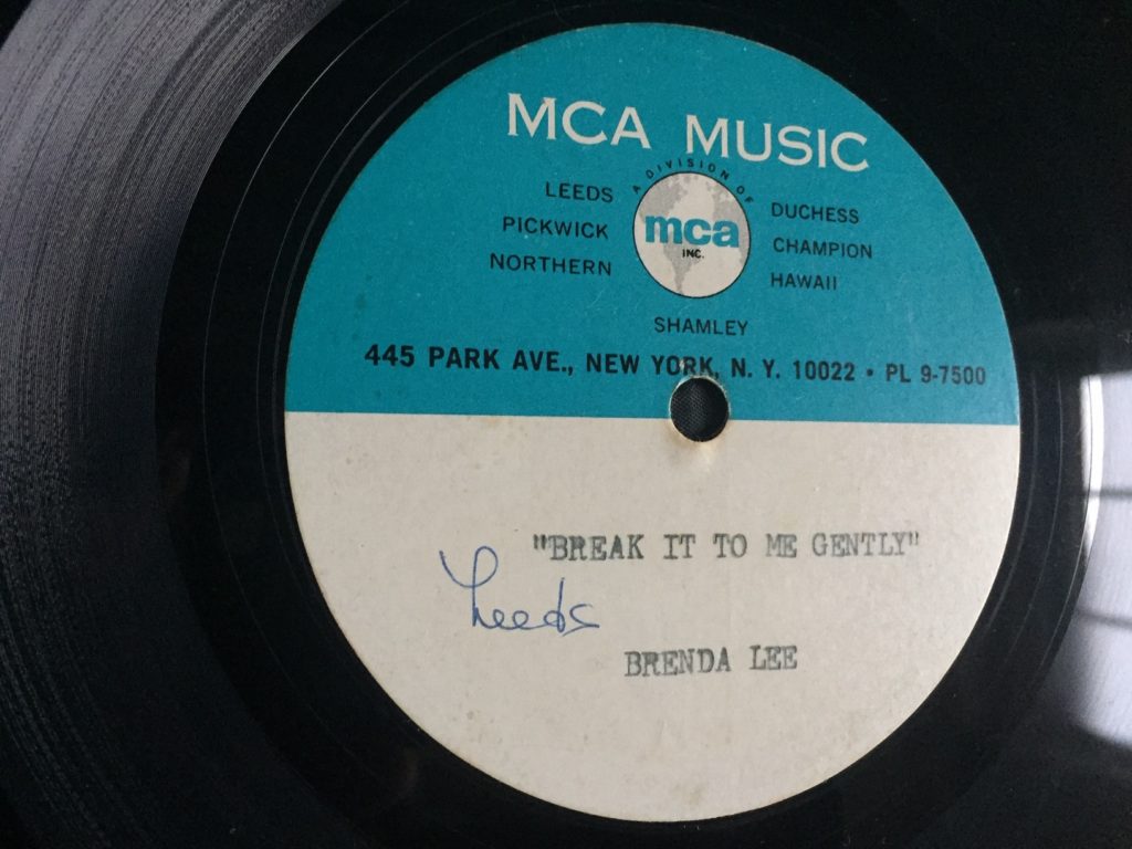 Brenda Lee - Break It To Me Gently (acetate) - 41 Rooms - show 67