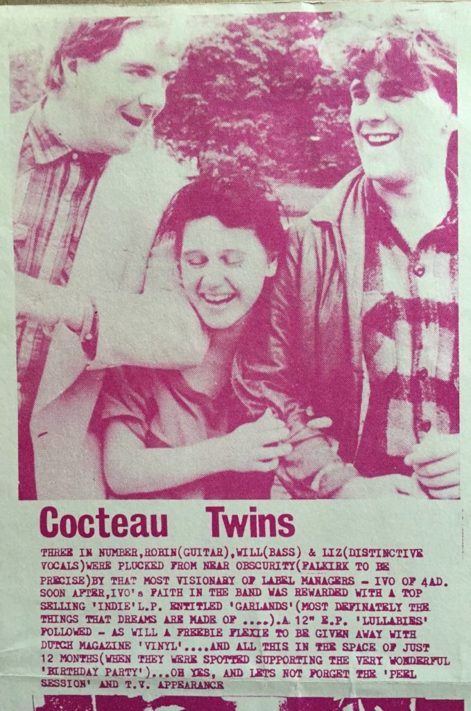 Cocteau Twins, Pleasantly Surprised's An Hour Of Eloquent Sounds v/a cassette booklet, 1982 - 41 Rooms - show 66