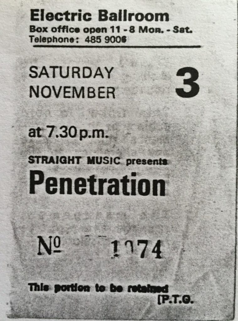 Penetration Electric Ballroom 3.11.79 ticket photocopy - 41 Rooms - show 66