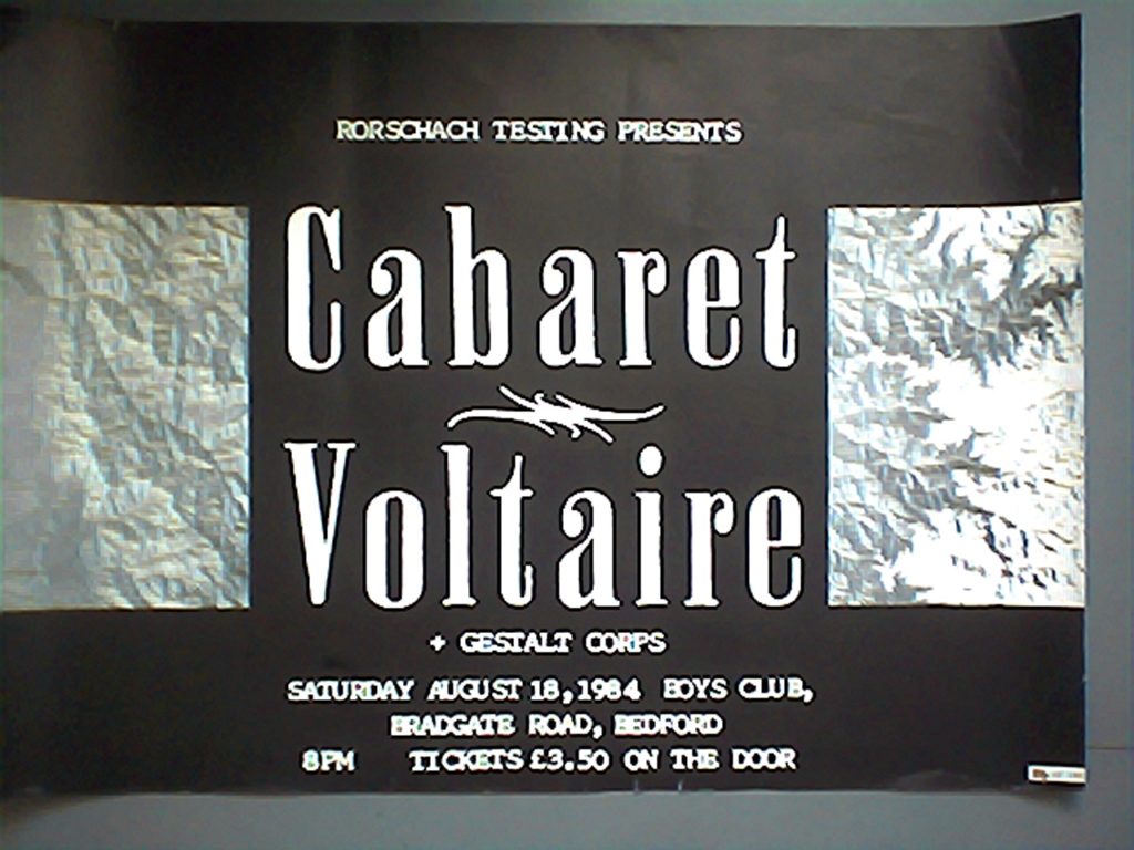 Cabaret Voltaire, Bedford Boys Club 8.84 poster - 41 Rooms - show 71