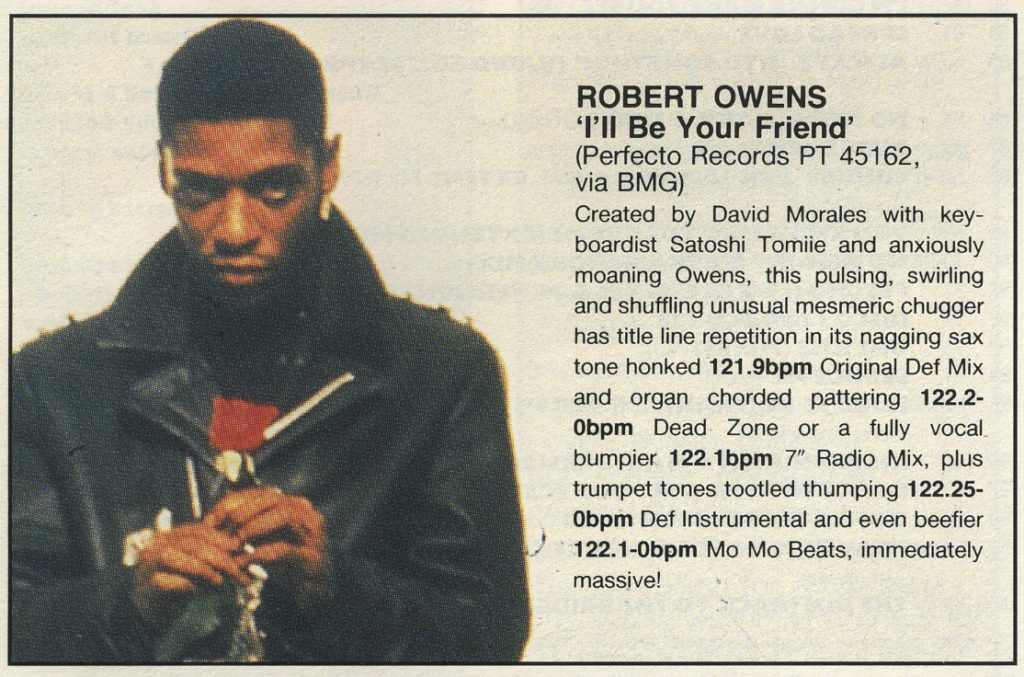 Robert Owens - I'll Be Your Friend review, 30.11.91 - 41 Rooms 0- show 77