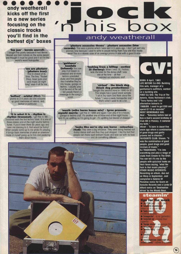 Andy Weatherall Record Mirror feature - 23.7.94 - 41 Rooms - show 78