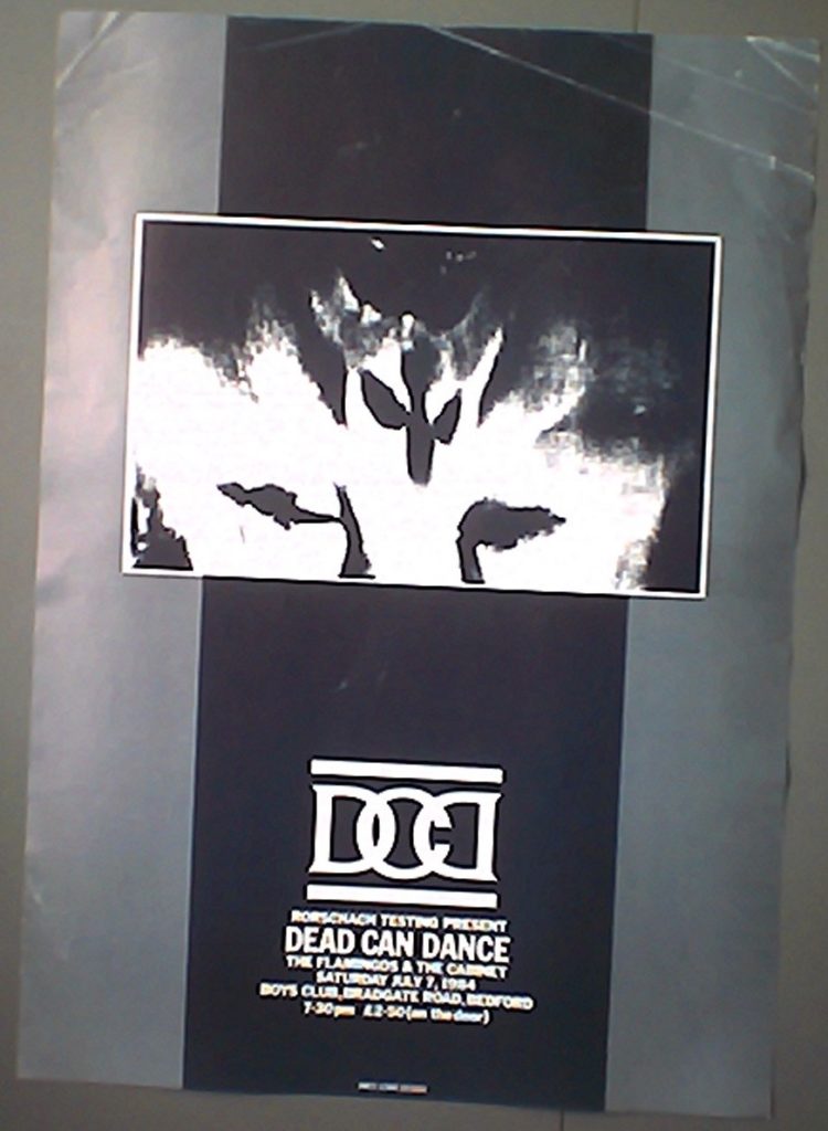 Dead Can Dance - Bedford Boys Club 7.7.84 poster - 41 Rooms - show 84