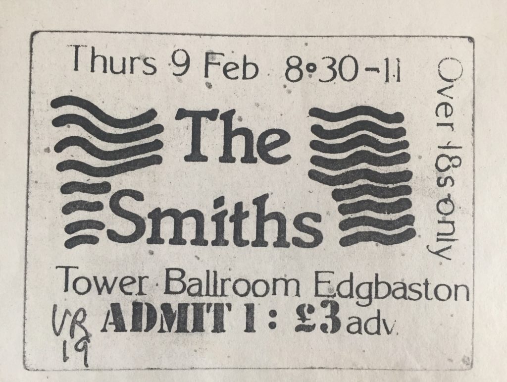 The Smiths, Birmingham Tower Ballroom 1984 ticket - 41 Rooms - show 87