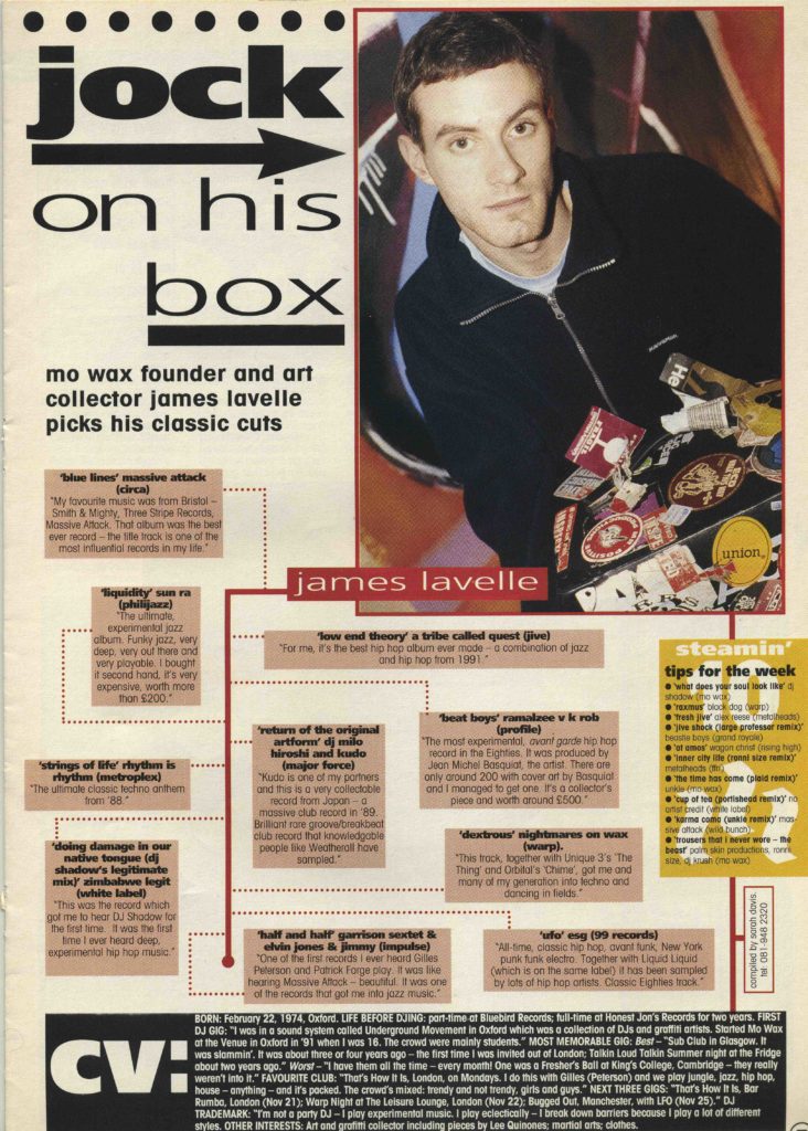 James Lavelle article, Record Mirror, 26.11.94 - 41 Rooms - show 90