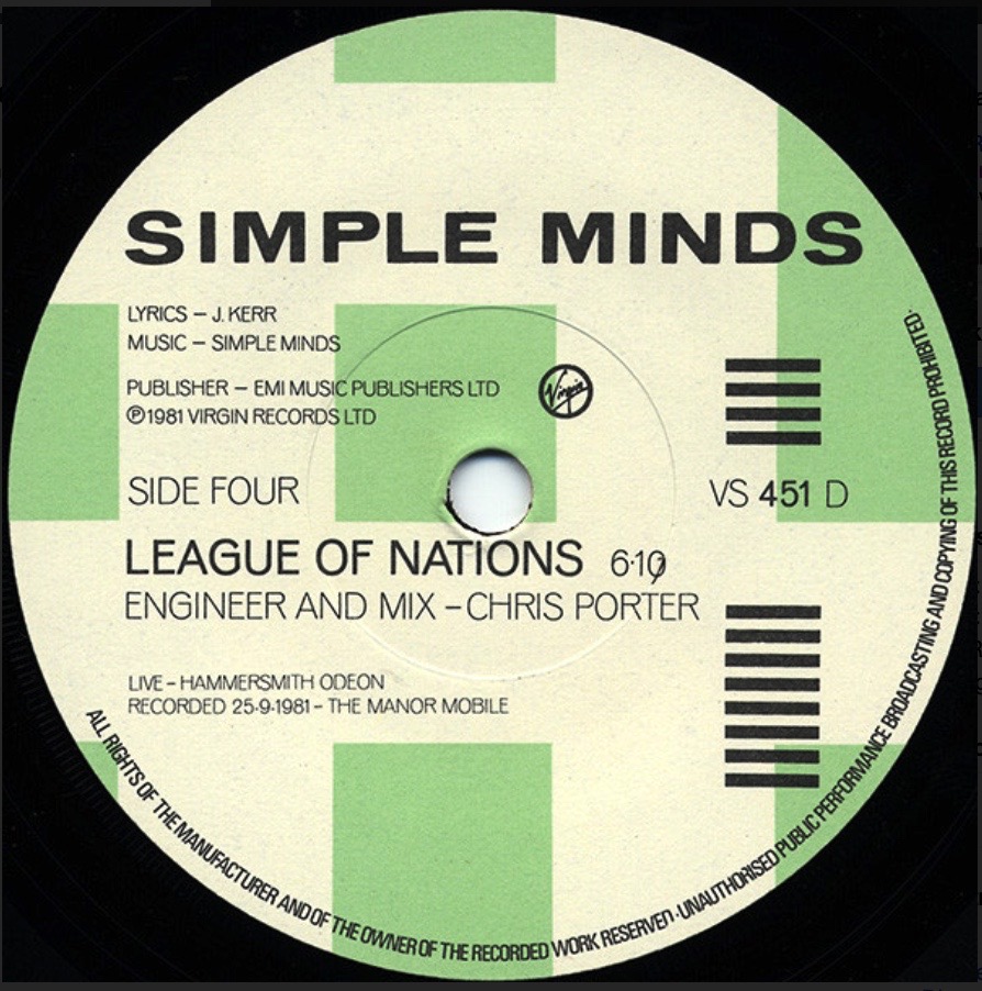 Simple Minds - League Of Nations - 41 Rooms - show 99