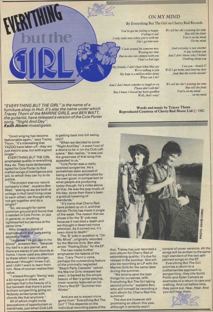 Everything But The Girl article, Masterbag #11, 10-23.6.82 - 41 Rooms - show 108