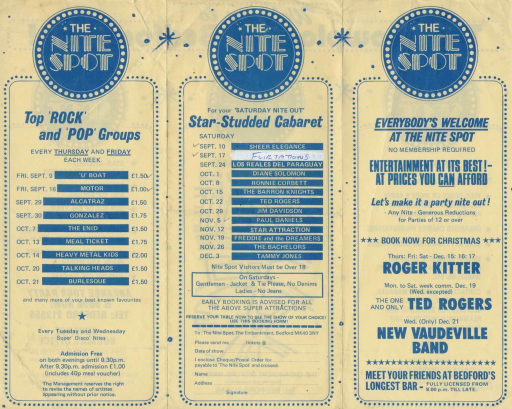 77.9-10 Nite Spot / Talking Heads flyer (front) - 41 Rooms - show 127
