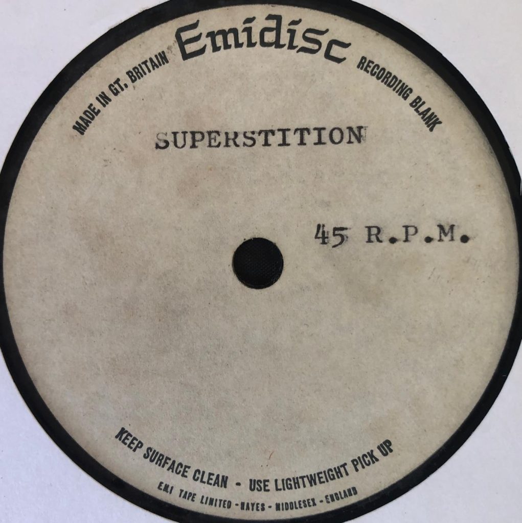 Stevie Wonder - Superstition (UK 7 acetate) - 41 Rooms - show 135